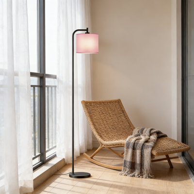 Lampe sur pied moderne avec télécommande, lampe sur pied à intensité variable avec 3 températures de couleur, lampe d'angle en lin pour le salon, la chambre à coucher et le bureau avec ampoule DEL incluse