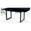 Table de salle à manger extensible noire avec pieds en métal