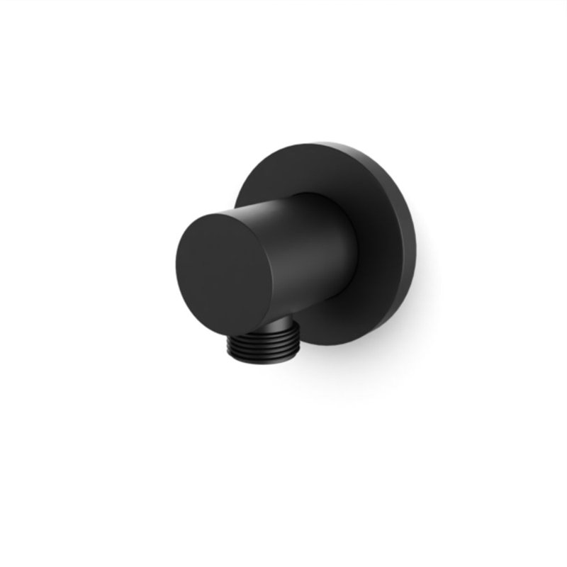 RND Shower Outlet Elbow Polished Nickel, Matte Black