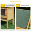 Cage à lapin jaune en bois avec construction et toit imperméable - Portes en bois faciles d'accès