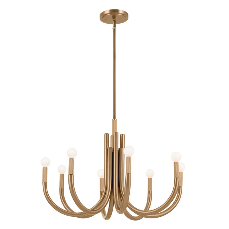 Odensa 8 - Light Steel Dimmable Classic / Tradional Chandelier, Champagne Bronze