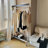 Leon Clothes Hanger (Black) Antique American Clothes And Hat Rack Retro Home Portable Stainless Steel Bedroom Floor Storage Shelf-1551492785