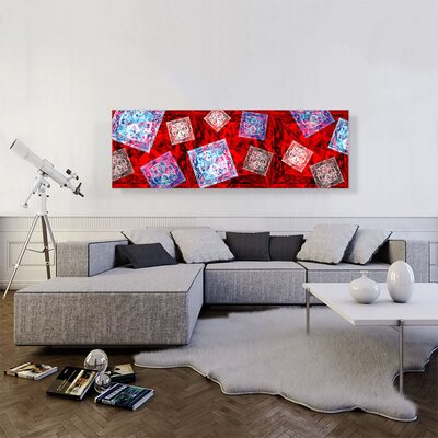 Red Blue White Princess Cut Diamond Jewel - Wrapped Canvas Graphic Art Print -  ARTCANVAS, ACIJWL51-1L-60x20