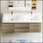 Meuble-lavabo mural moderne de 60 pouces avec lavabos doubles en résine et tiroirs à fermeture en douceur, gris cendré-840219073