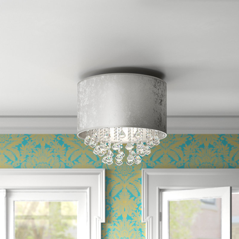 Abner Cotton / Cotton Blend Flush Mount, Silver