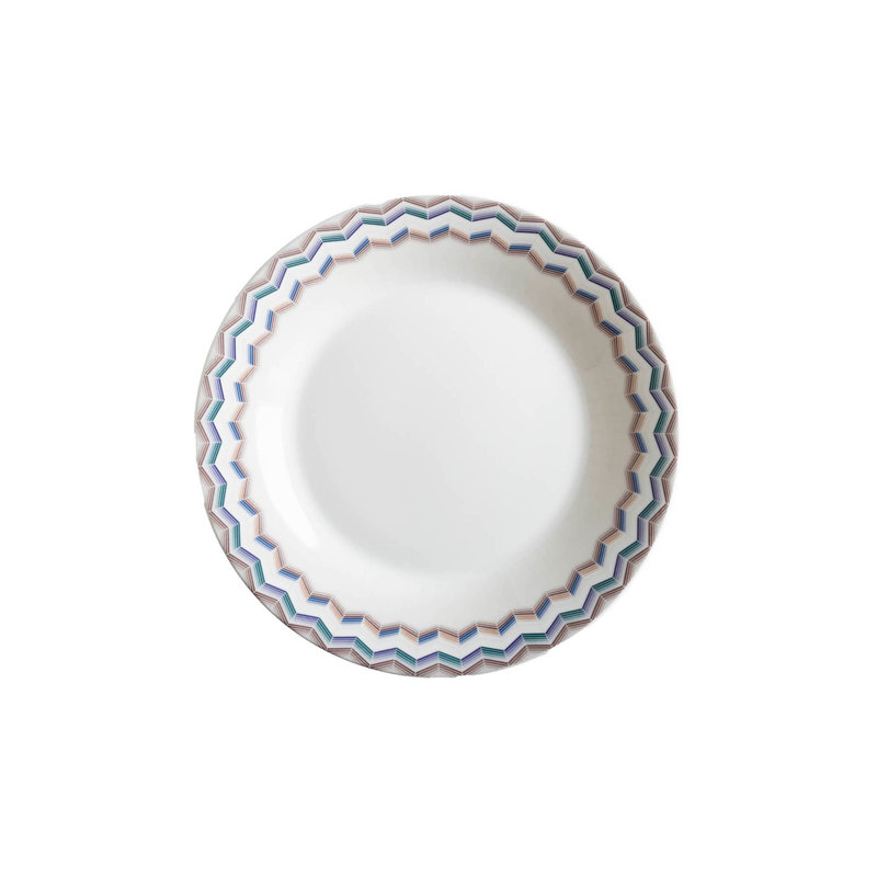 Missoni Soup Plate Zig Zag Set 2 Pcs. Diam. 8.5", Jarris 148