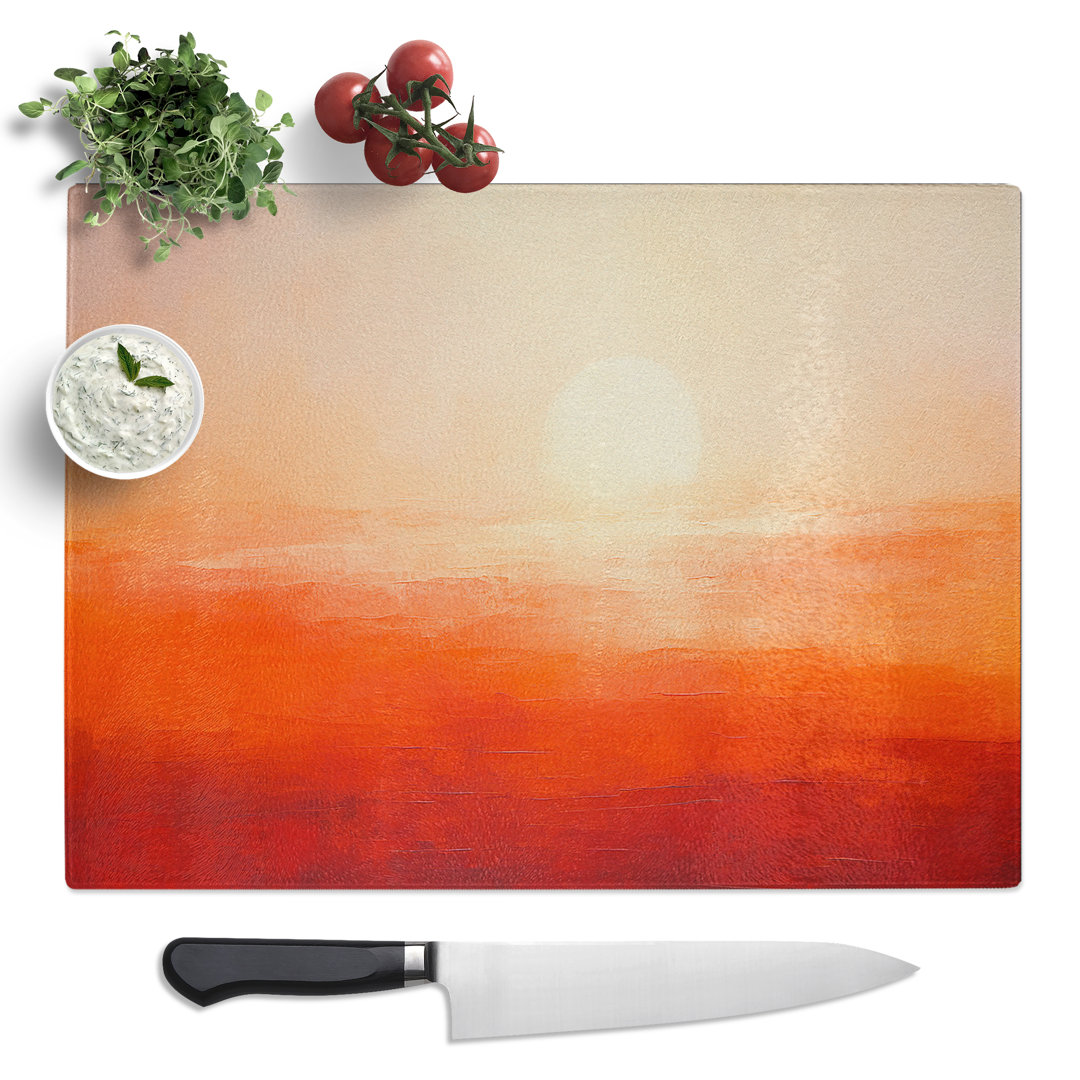 Sunset Minimalism No.2  Glass Chopping Board