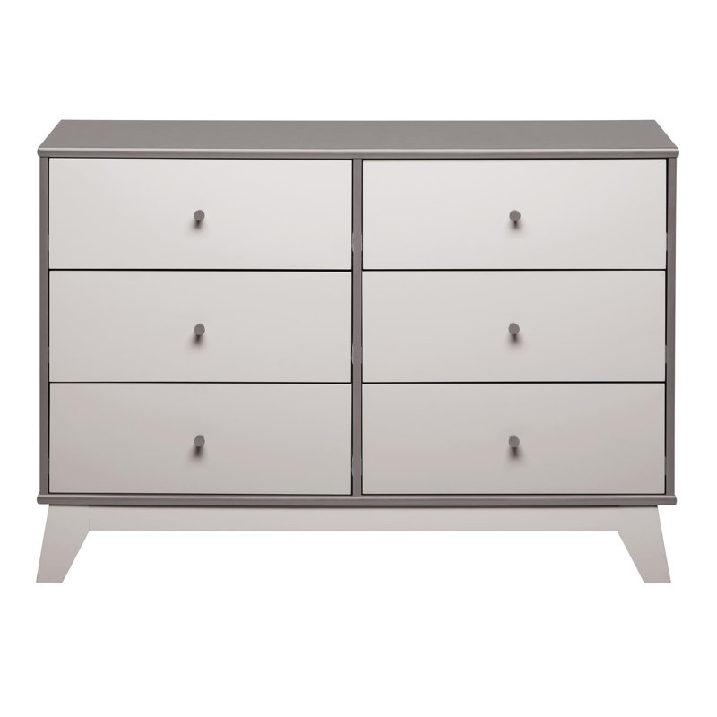 Gray Double Nursery Dresser with Soft Close Drawers