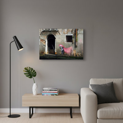 «Pink Graffiti Ape», art mural sur toile