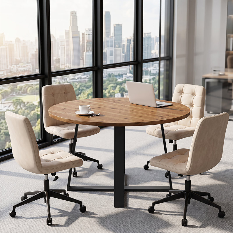 47.25cm Solid Wood Round Conference Table