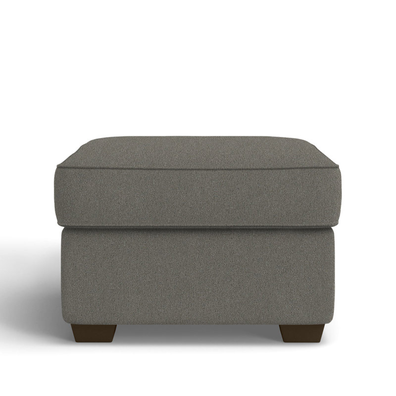 Gemi Upholstered Ottoman, Bella Otter Performance Velvet