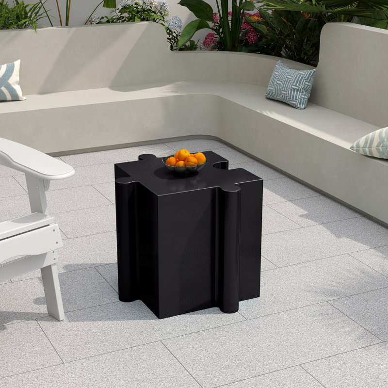 Table d'appoint de patio, table modulaire à bord convexe MGO - acheter simple ou combiner, Noir