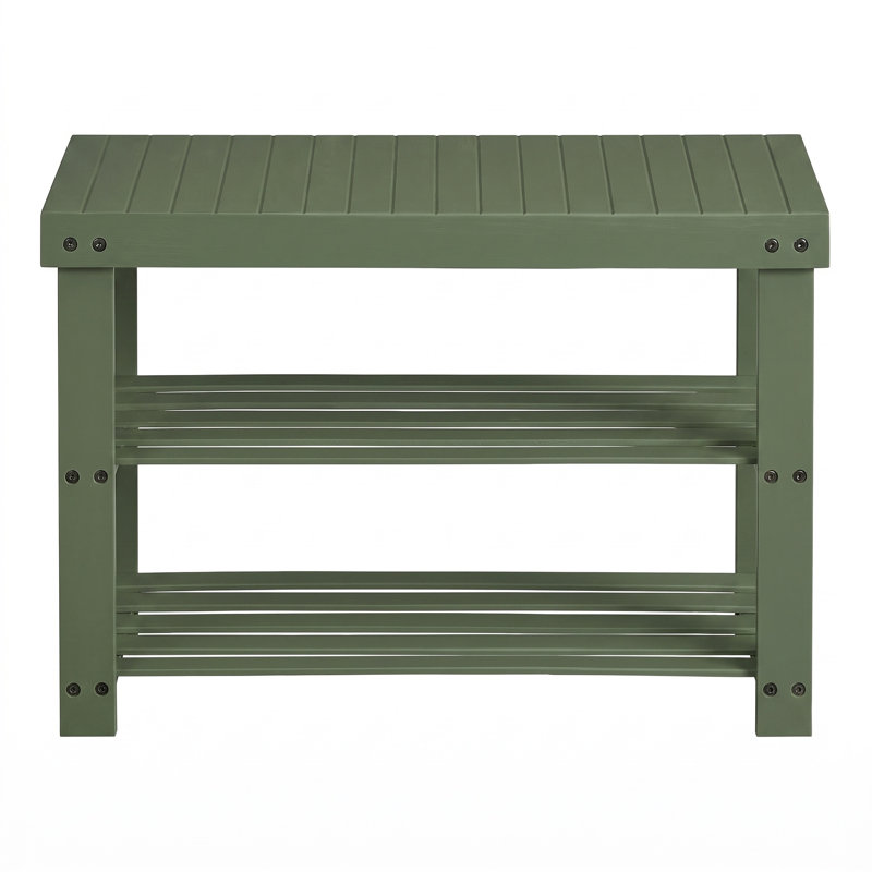 Kankakee Bamboo Shoe Bench, Green