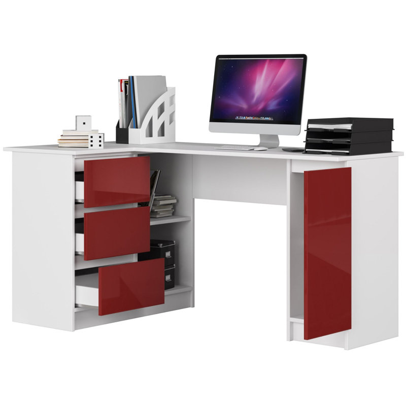 Bohun L-Shaped, Left Hand Facing, Red/White