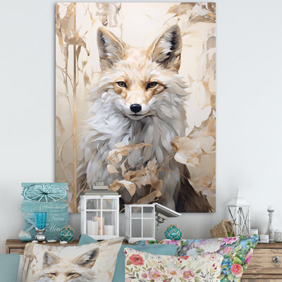 " Minimalism Fox Portrait In Forest III "