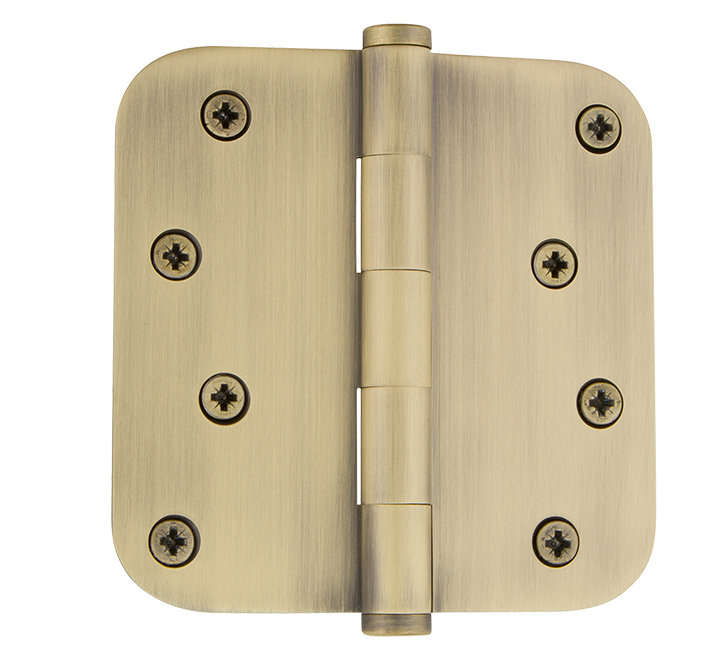 4'' x 4'' Brass Butt Bearing Hinge, Vintage Brass