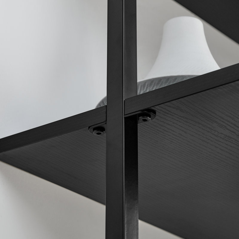 Kuiper 215cm/84.65inch 6 Tiers Ladder Bookshelf, Black