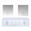 Ensemble de meuble-lavabo double mural 72 "avec miroir Geneva-1461256126-1378554682