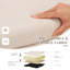 Tabourets de comptoir rembourrés en tissu de 25,8 po de hauteur et de style minimaliste, chaises d'îlot de cuisine avec dossier, structure en métal robuste et repose-pieds-355689727