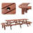 Picnic Table With Benches For 14-16 Persons, 8-Foot Long Outdoor Wooden Rectangle Table For Patio, Garden, Backyard, Large Outside Dining Set With Umbrella Hole