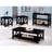 2-Shelf Table In Deep , Geometric Pattern, Modern Transitional Style Console Table, Finish, Rectangular With Two Shelves For Display And Storage