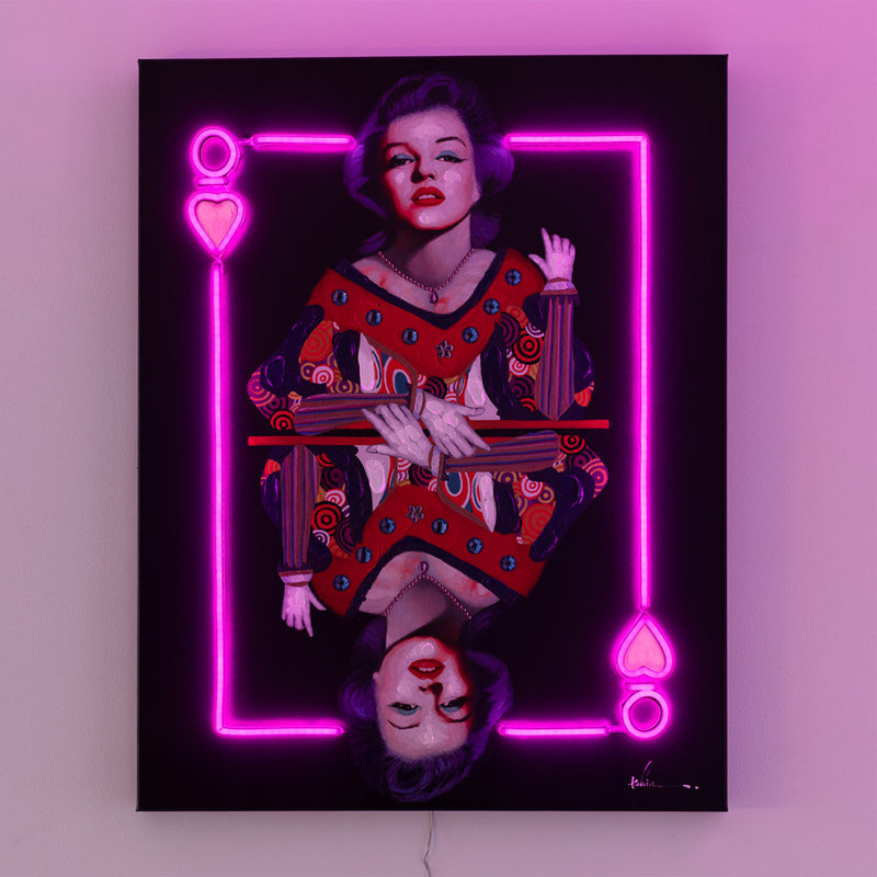 Peinture murale (DEL néon) - Marilyn