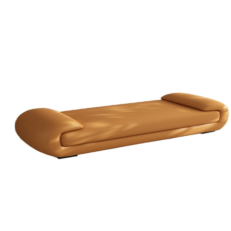Banc rembourré en cuir Jacara, Orange