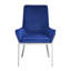 Ensemble de deux chaises d'appoint en velours bleu et argent