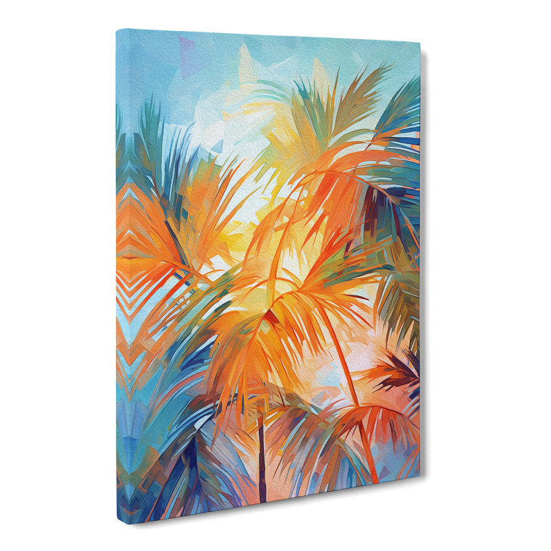 Palm Leaf Impressionism - No Frame Print, 60cm H x 40cm W x 3cm D