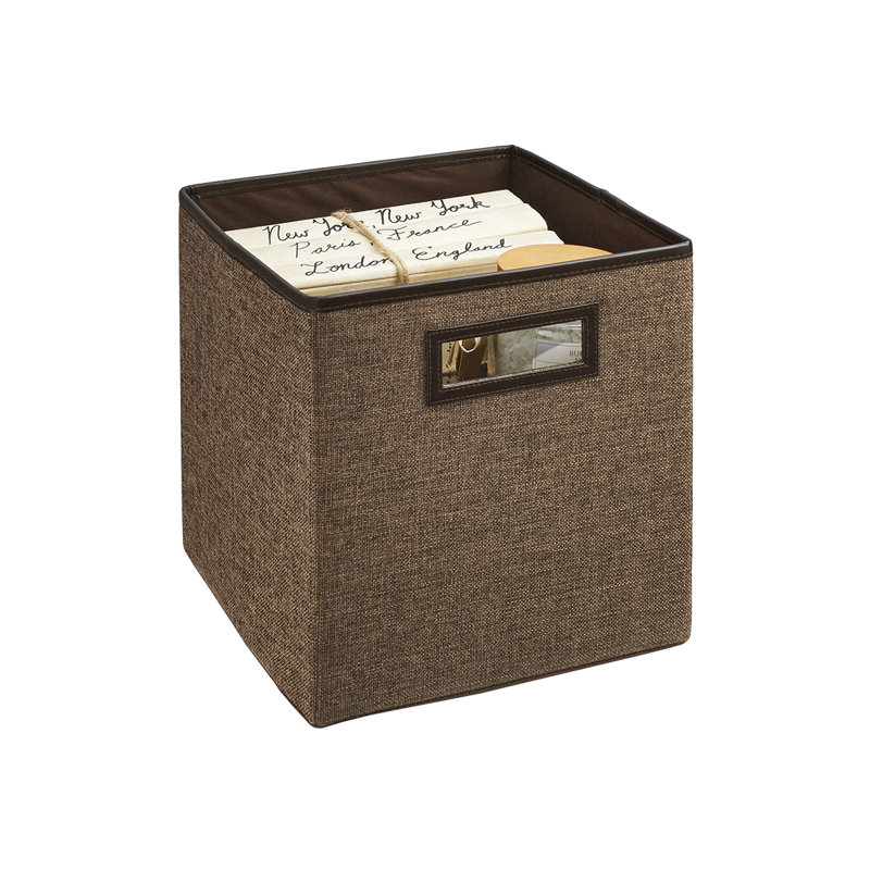 Bac de rangement en tissu 11 ", Brun café