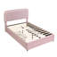 Pink Velvet Bed with 2 Drawers & Soft Headboard-1107850938