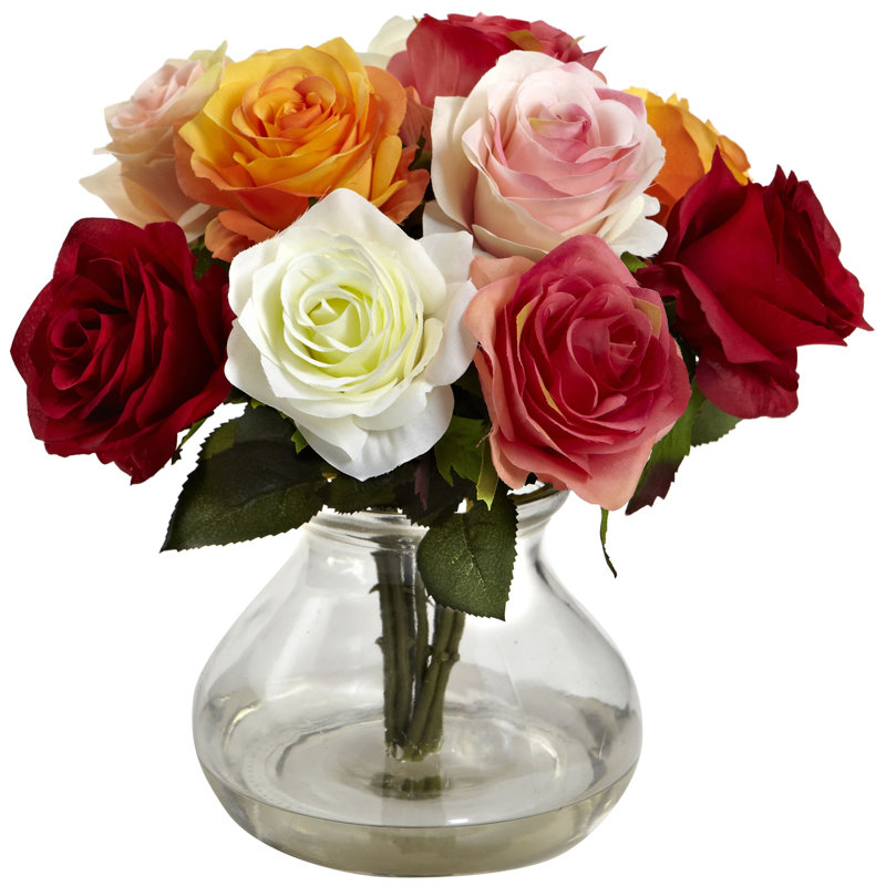 Centre de table Roses dans un vase, Assortis
