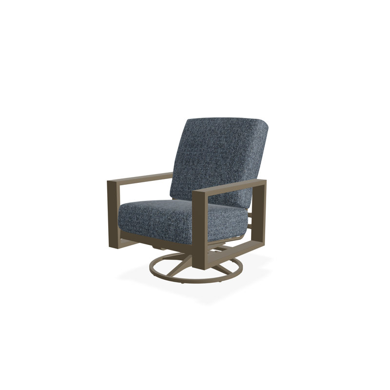 Larssen Deep Seating Cushion Swivel Rocker, Beachwood, Restore Indigo