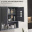 Armoire de salle de bain Farmhouse, armoire à pharmacie murale avec tablette ouverte et tablette réglable, rangement pour salle de lavage, gris