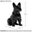Sculpture bouledogue français noir en céramique lustrée de 12 po Winston-336783143