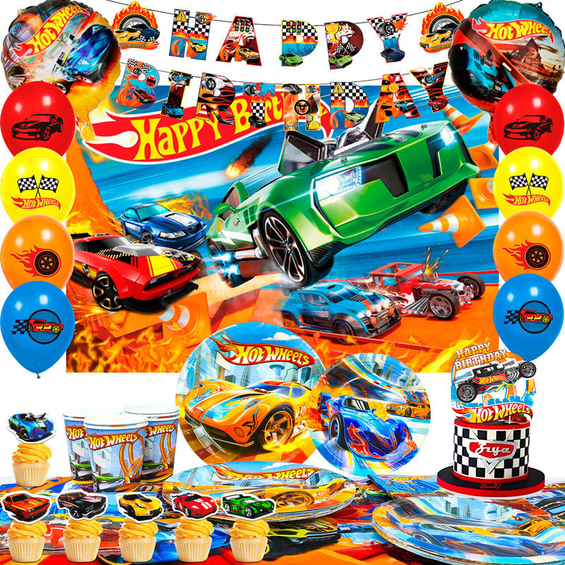 The Seasonal Aisle Hot Wheels Birthday Party Supplies, 84pcs Hot Wheels — free download