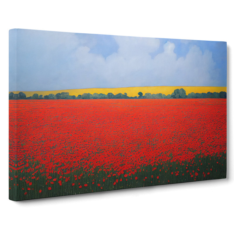 Lush Poppy Field Flowers - Wrapped Canvas, 40cm H x 60cm W x 3cm D
