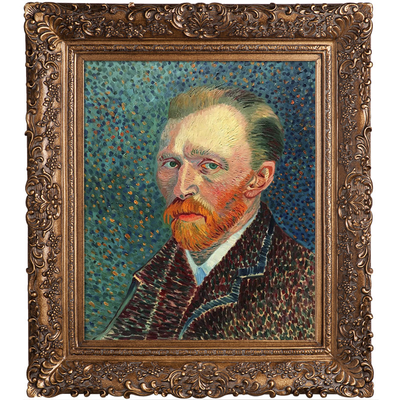 « self portrait » par vincent van gogh-dessiner sur toile, image, H 33,5 po x l 29,5 po x P 2 po, Bourgeon