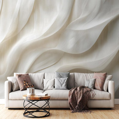 Soft Ivory Fabric Flow