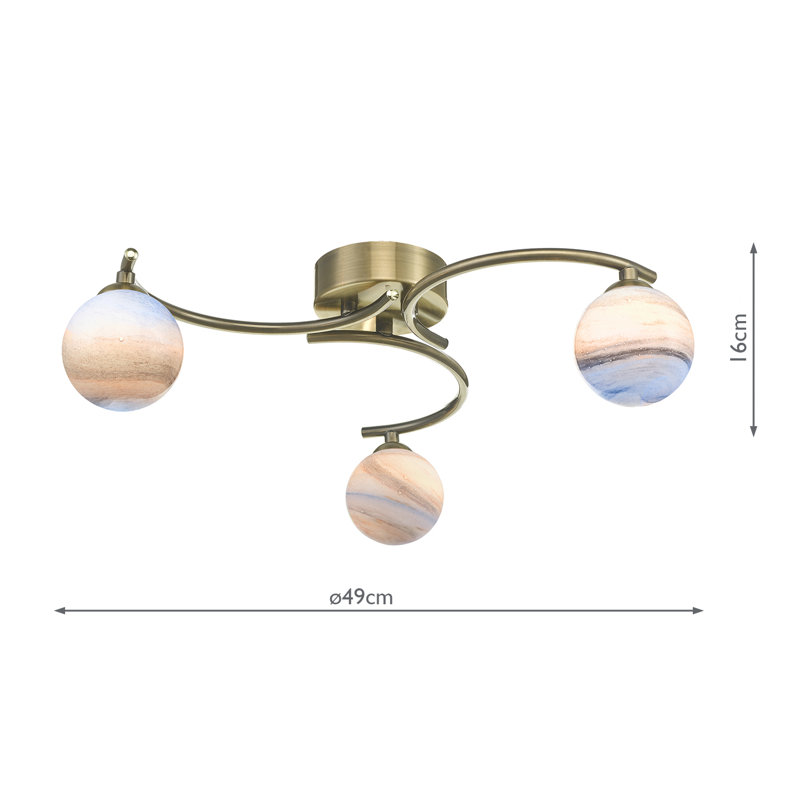 Flush Mount, Antique Brass