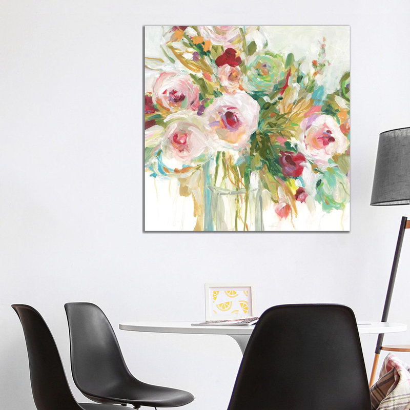 Floral Abandon by Carol Robinson - Wrapped Canvas Painting, 93.98 cm H x 93.98 cm W x 1.91 cm D, Wrapped Canvas