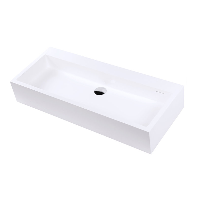 Luce 36.25'' L Bathroom Sink, Matte White, No Hole