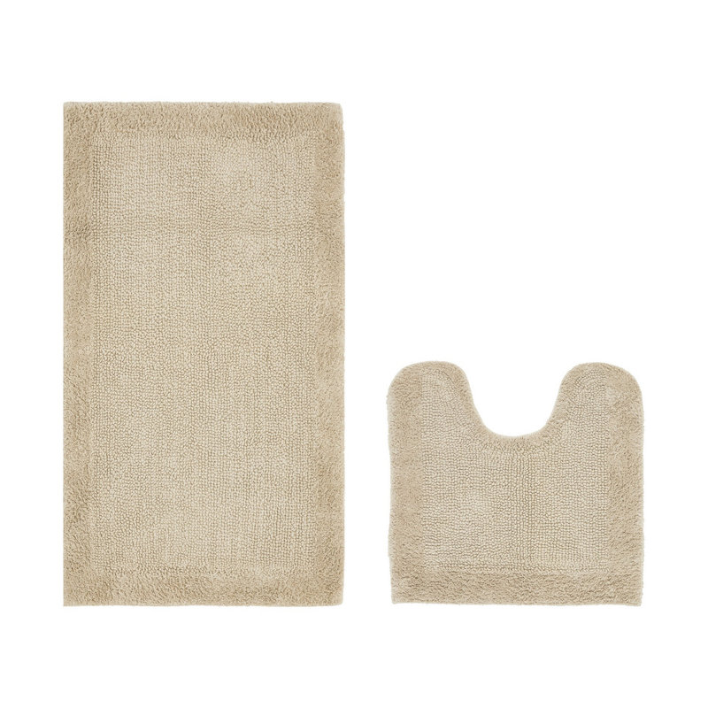 Ensemble de tapis pour salle de bain réversible 2 pièces Moriceau, Sable, 2 pièces (20 po x 20 po | 24 po x 40 po)