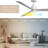 Slim 52in 3-Blade Smart Ceiling Fan 2700K-6000K CCT Tunable Range LED Light Kit with Remote Control and Brushed Nickel Hardware with Reversible Titanium or Wood Blades Works With iOS or Android App-126659215