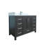 Meuble-lavabo 48 po avec lavabo et trou de robinet, meuble-lavabo avec 2 portes et 9 tiroirs en noir