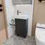 Meuble-lavabo de salle de bain 16 po pour petits espaces, armoire de salle de bain autoportante avec lavabo en céramique encastré, portes de meuble-lavabo de rangement modernes à fermeture en douceur