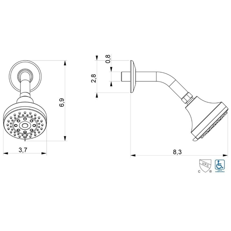 Kree Classic 5-Function Showerhead, Brushed Nickel