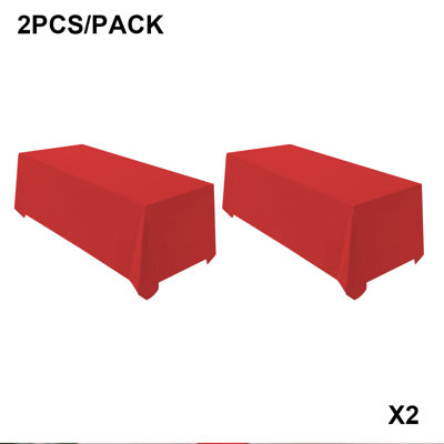 2 pièces / paquet de nappes rectangulaires en polyester de 90 x 156 po, disponibles en plusieurs couleurs, pour les fêtes, les fêtes d'anniversaire, la décoration de la cuisine et de la salle à manger, la décoration de mariage et l'ameublement de la