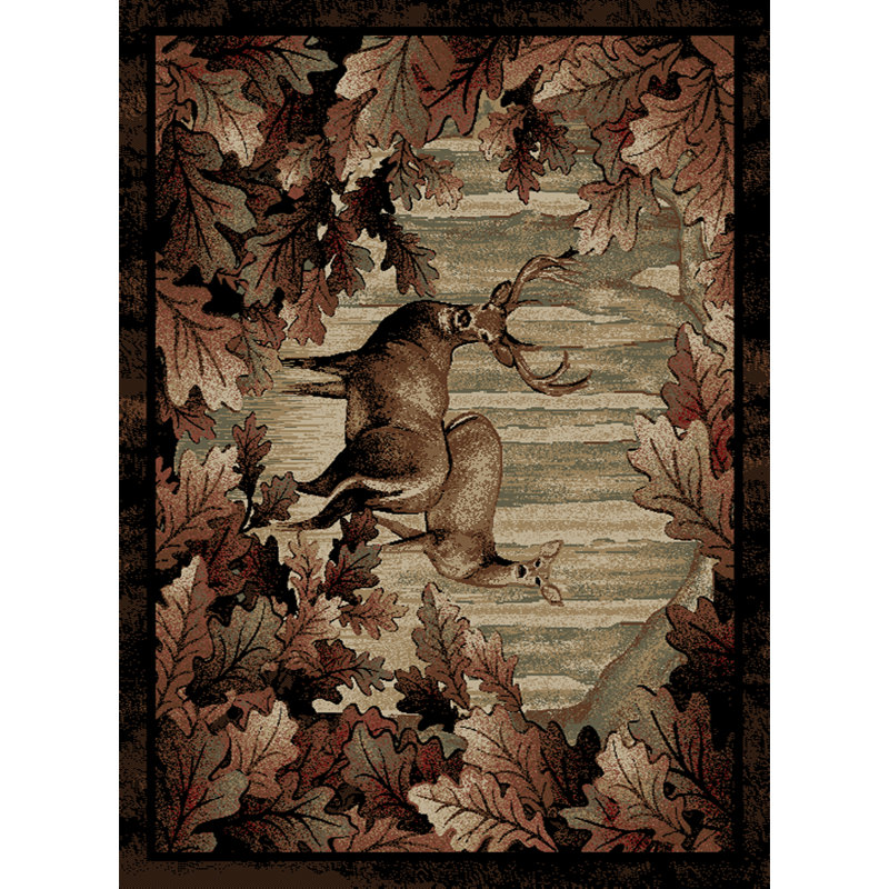 Tapis brun de style Sud-Ouest Frederiksborg, Rectangle 2 pi 3 po x 3 pi 3 po