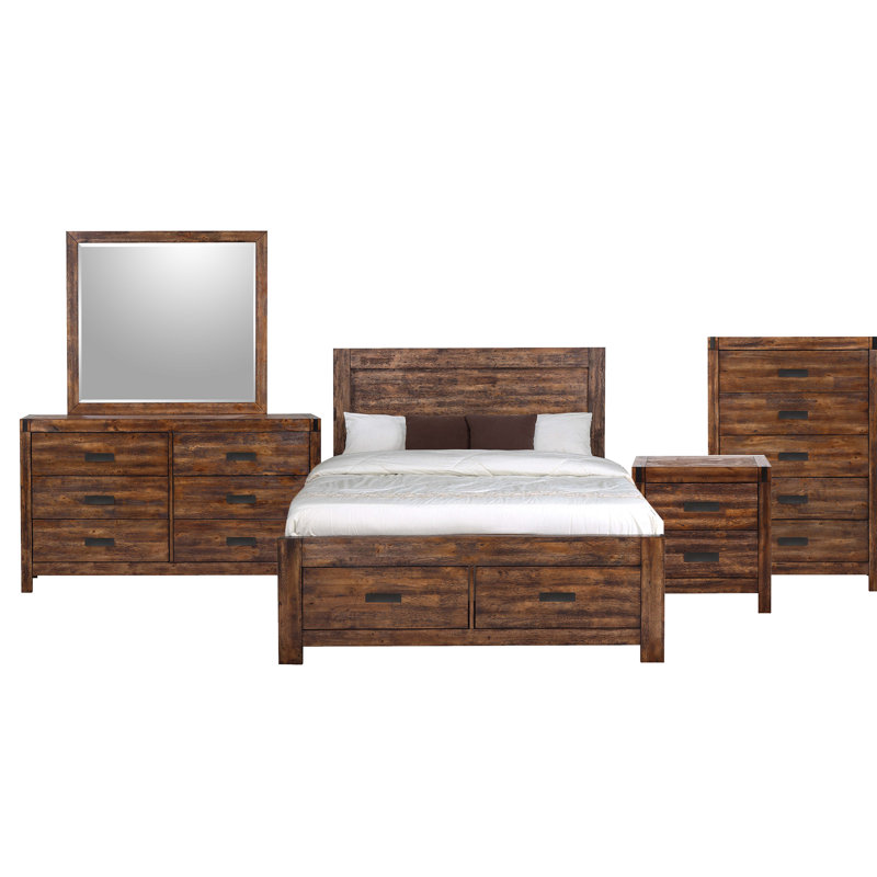 Mork Solid Wood Piece Bedroom Set